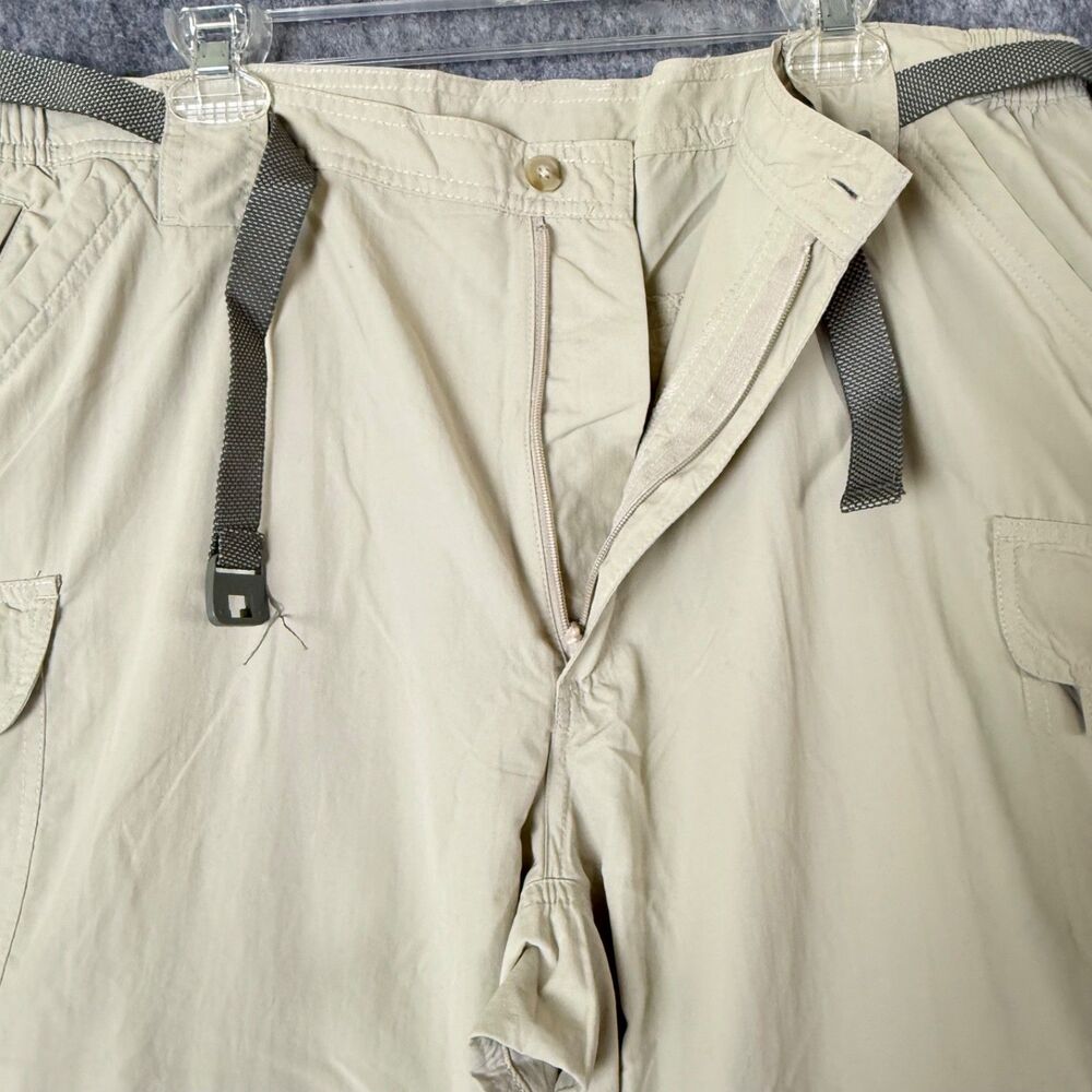 World Wide Sportsman Cargo Pants Convertible Men XL/32 Khaki Hiking Nylon Vented - Picture 2 of 12
